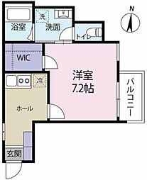横浜市南区清水ケ丘アパート 1Kの間取図画像