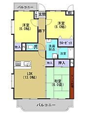 エトワール南台ＩＩ 4階3LDKの間取り