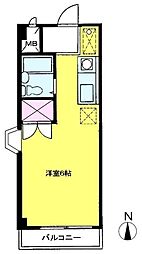 クレスト北町 1Kの間取図画像