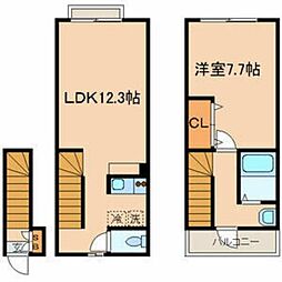 MIO曳舟 2階1LDKの間取り