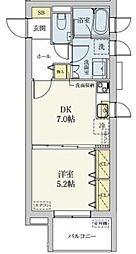 東急池上線 長原駅 徒歩4分の賃貸マンション 1階1DKの間取り