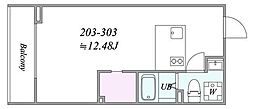 trias446 1DKの間取図画像