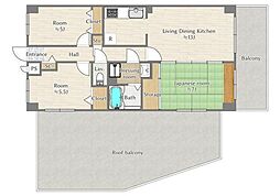 高倉マンション 3LDKの間取図画像