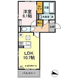 ウェルデンスD-stayA 1LDKの間取図画像