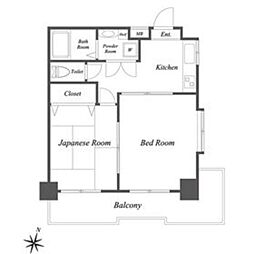 サウスウインド相模大野 3階2Kの間取り