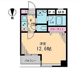 ブルソール信濃町 1Kの間取図画像
