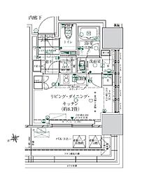 ローレルタワールネ浜松町 3階ワンルームの間取り