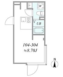 trias185 3階1DKの間取り