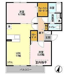 ハイライズ 2LDKの間取図画像
