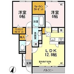 プリマヴェーラ 2LDKの間取図画像