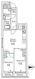 CREATIF文京千駄木 2DKの間取図画像
