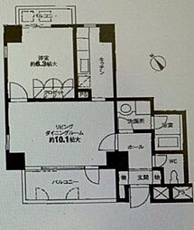 グランドメゾン東池袋 3階1LDKの間取り