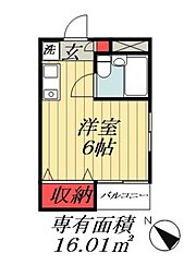 JR京葉線 舞浜駅 徒歩23分の賃貸マンション 3階ワンルームの間取り