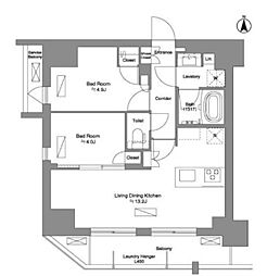 Brilliaist新御徒町 2LDKの間取図画像