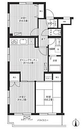 リテラス武蔵中原 3DKの間取図画像