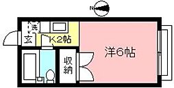 池田ハイツ 1Kの間取図画像