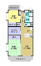 サンライズK 2SLDKの間取図画像