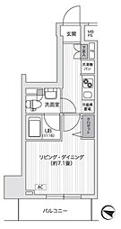 JR山手線 五反田駅 徒歩6分の賃貸マンション 8階1Kの間取り