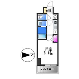 Osaka Metro千日前線 新深江駅 徒歩5分の賃貸マンション 9階1Kの間取り