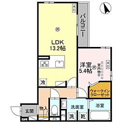 おおさか東線 城北公園通駅 徒歩10分の賃貸アパート 3階1LDKの間取り