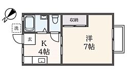 ハイツファミリエ 1階1Kの間取り
