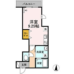 Hauoli ワンルームの間取図画像