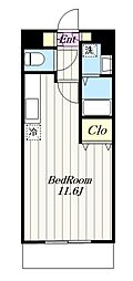 スタービレ海老名 ワンルームの間取図画像