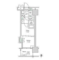 ブルックサイドレジデンス木場 2Kの間取図画像