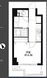 レジーナエビス 1Kの間取図画像