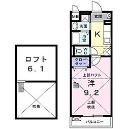 ロイヤルハピネス 1Kの間取図画像
