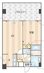 アーバハイツ六町環七北通り 1LDKの間取図画像