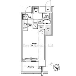 ＴＨＥ　ＲＯＰＰＯＮＧＩ　ＴＯＫＹＯ　　ＳＵＰＥＲＩＯＲ　Ｒ 6階ワンルームの間取り