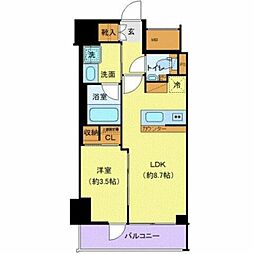エステムプラザ赤羽アンダルシア 3階1LDKの間取り