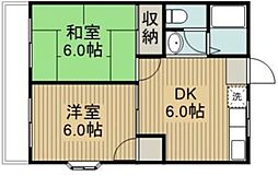 ジュネスマンション 2DKの間取図画像