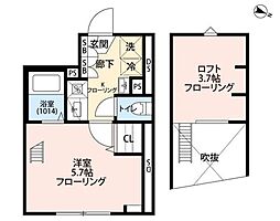 エクセラン高砂 3階1Kの間取り