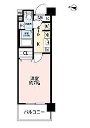 プレール・ドゥーク西川口2 1Kの間取図画像