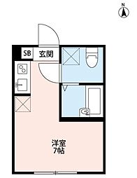 SQX ワンルームの間取図画像