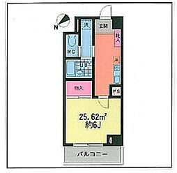 ジュエルコート学芸大壱番館 1Kの間取図画像