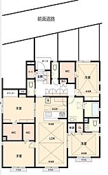 Laki 1階4LDKの間取り