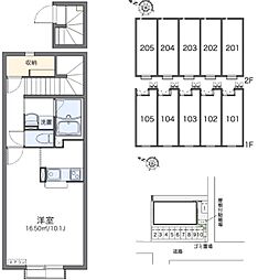 レオネクストヴァルハラ 1Kの間取図画像