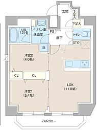 レオーネ池袋SOUTH 2LDKの間取図画像
