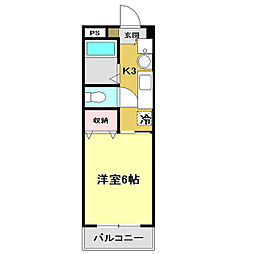 ピクシー高須 1Kの間取図画像