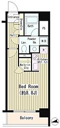シティカレント大手町 ワンルームの間取図画像