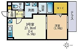 GRACE緑が丘 1DKの間取図画像
