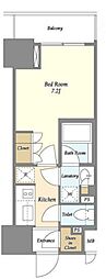 ラティエラ板橋 4階1Kの間取り