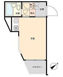 ポケットハイツ本厚木 ワンルームの間取図画像