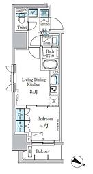 パークアクシス小伝馬町 12階1LDKの間取り