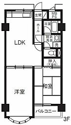 イーグランド光が丘 3階2LDKの間取り