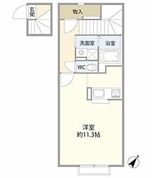 レオネクストメゾンシャルム4 ワンルームの間取図画像
