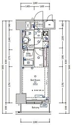 マーロ千住クレストタップ 1Kの間取図画像